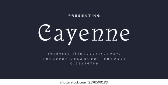 Premium luxury elegant alphabet letters and numbers. Elegant wedding typography classic serif font decorative vintage retro. Creative vector illustration