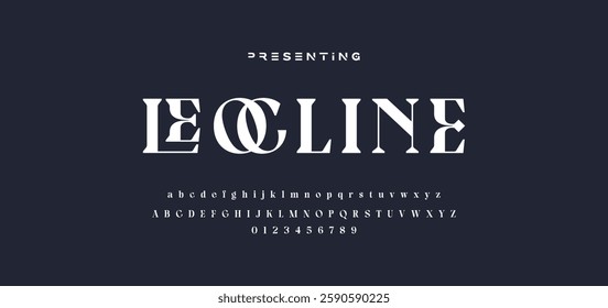 Premium luxury elegant alphabet letters and numbers. Elegant wedding typography classic serif font decorative vintage retro. Creative vector illustration