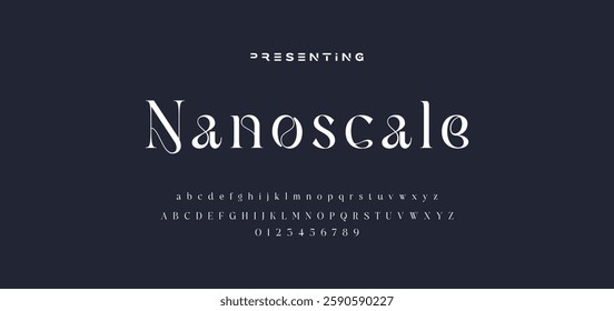 Premium luxury elegant alphabet letters and numbers. Elegant wedding typography classic serif font decorative vintage retro. Creative vector illustration