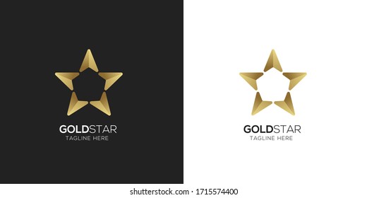 premium Luxury Gold Star logo designs template vector