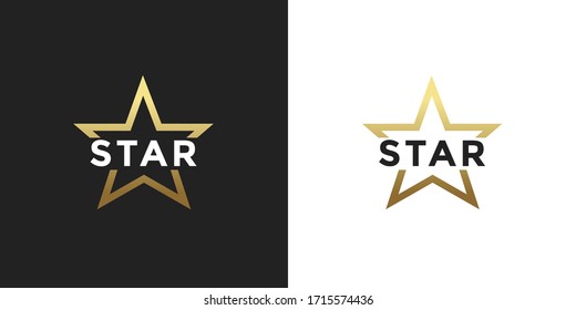 premium Luxury Gold Star logo designs template vector