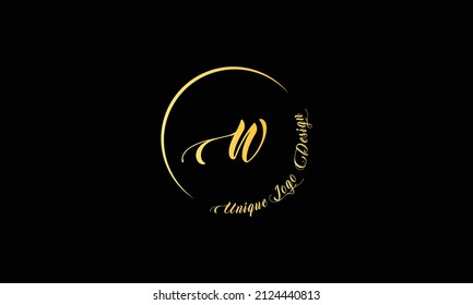 Premium luxury gold W letter monogram logo template vector