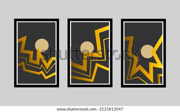 Premium\
Luxury gold wallpaper. Black and golden background with the moon.\
Mountain wall art design with a dark golden color. shiny golden\
light texture. Modern art wallpaper\
design.