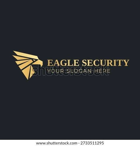 Premium Luxury Golden Eagle Security Logo Design for Cybersecurity, Private Protection, Surveillance, Defense and Corporate Security Finance, Law Firm Branding Brand Identity