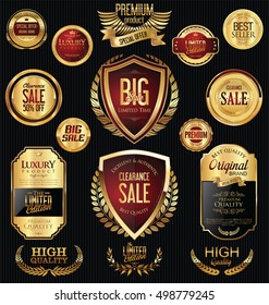 Premium and luxury golden retro badges and labels collection