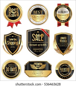 Premium and luxury golden retro badges and labels collection