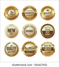 Premium and luxury golden retro badges and labels collection