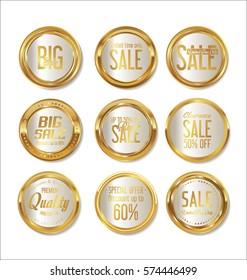 Premium and luxury golden retro badges and labels collection