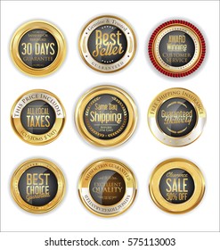 Premium and luxury golden retro badges and labels collection