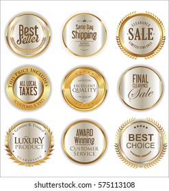 Premium and luxury golden retro badges and labels collection