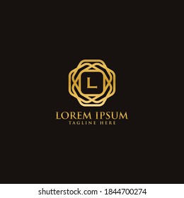 Premium luxury L logo design template elements, Vector vintage letter icon.