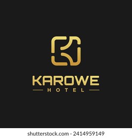 Premium luxury letter initial K logo design vector illustration