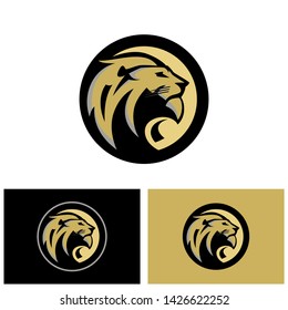 Premium Luxury Lion Head Badge Emblem Logo Template Vector