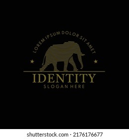 Premium luxury logo design concept with elephant walking mascot illustration