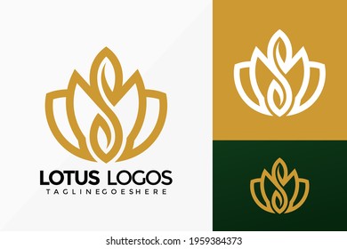 Premium Luxury Lotus Logo Vector Design. Abstract emblem, designs concept, logos, logotype element for template.