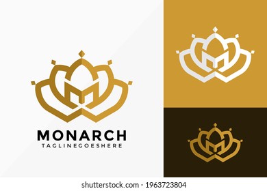 Premium Luxury M Crown Logo Vector Design. Brand Identity emblem, designs concept, logos, logotype element for template.