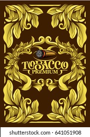 Premium Luxury Menu Cover List Frame Tobacco Cuban Cigar Label