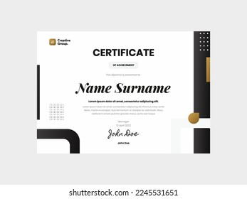 Premium luxury property certificate template