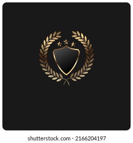 Premium luxury shield gold label design