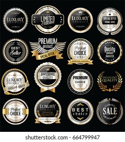 Premium and luxury silver retro badges and labels collection