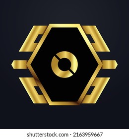 Premium lujoso Vector elegante fuente oro y plata Letra O Plantilla para el logotipo de la empresa con elemento monográfico 3d Diseño 