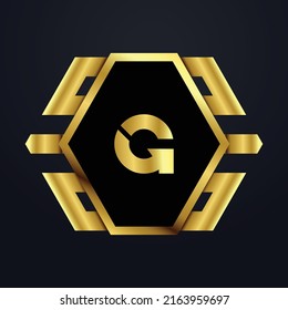 Premium luxury Vector elegant gold and silver font Letter G Template for company logo with monogram element 3d Design 