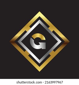Premium luxury Vector elegant gold and silver font Letter G Template for company logo with monogram element 3d Design 
