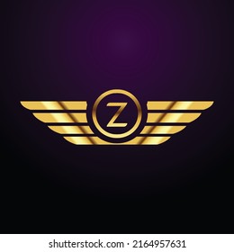 Premium luxury Vector elegant gold and  font Letter Z Template for company logo with monogram element 3d Design