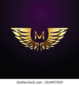 Premium luxury Vector elegant gold and  font Letter M Template for company logo with monogram element 3d Design
