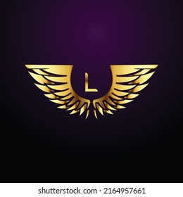 Premium luxury Vector elegant gold and  font Letter L Template for company logo with monogram element 3d Design