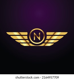Premium lujo Vector oro elegante y letra Letra N Plantilla para el logotipo de la empresa con elemento monográfico 3d Diseño
