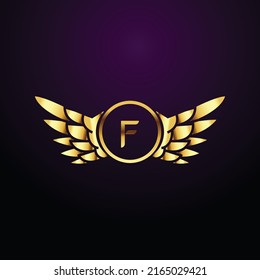 Premium lujo Vector elegante oro y letra Letra F Plantilla para el logotipo de la empresa con elemento monográfico 3d Diseño