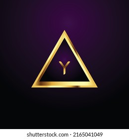 Premium luxury Vector elegant gold and  font Letter Y Template for company logo with monogram element 3d Design