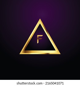 Premium luxury Vector elegant gold and  font Letter F Template for company logo with monogram element 3d Design