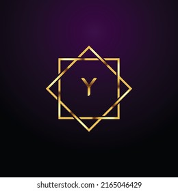 Premium luxury Vector elegant gold and  font Letter Y Template for company logo with monogram element 3d Design