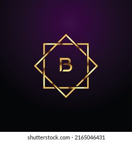 Premium luxury Vector elegant gold and  font Letter B Template for company logo with monogram element 3d Design