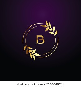 Premium lujo Vector oro elegante y letra Letra B Plantilla para el logotipo de la empresa con elemento monográfico 3d Diseño