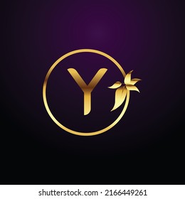 Premium luxury Vector elegant gold and  font Letter Y Template for company logo with monogram element 3d Design