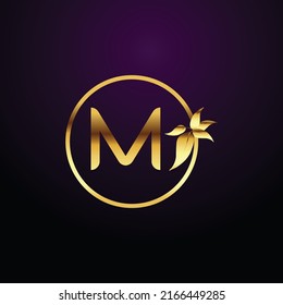 Premium luxury Vector elegant gold and  font Letter M Template for company logo with monogram element 3d Design