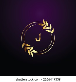 Premium lujo Vector oro elegante y letra Letra J Plantilla para el logotipo de la empresa con elemento monográfico 3d Diseño