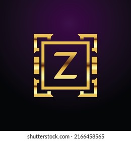 Premium luxury Vector elegant gold and  font Letter Z Template for company logo with monogram element 3d Design