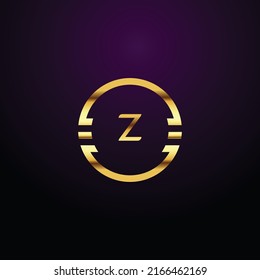 Premium luxury Vector elegant gold and  font Letter Z Template for company logo with monogram element 3d Design