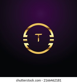 Premium luxury Vector elegant gold and  font Letter T Template for company logo with monogram element 3d Design