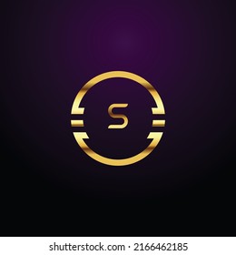 Premium luxury Vector elegant gold and  font Letter S Template for company logo with monogram element 3d Design