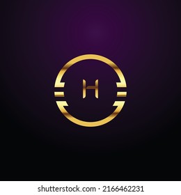 Premium lujo Vector oro elegante y letra Letra H Plantilla para el logotipo de la empresa con elemento monográfico 3d Diseño
