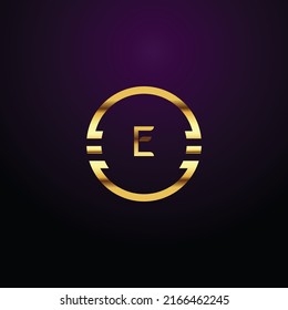 Premium luxury Vector elegant gold and  font Letter E Template for company logo with monogram element 3d Design