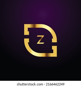 Premium luxury Vector elegant gold and  font Letter Z Template for company logo with monogram element 3d Design