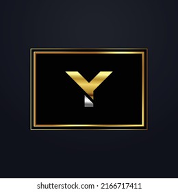 Premium luxury Vector elegant gold and  font Letter Y Template for company logo with monogram element 3d Design