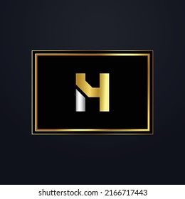 Premium-Luxus Vektor-elegante Gold und Schrift Letter H Vorlage für Firmenlogo mit Monogramm-Element 3d Design