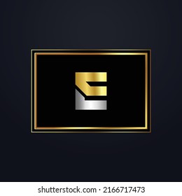 Premium luxury Vector elegant gold and  font Letter E Template for company logo with monogram element 3d Design